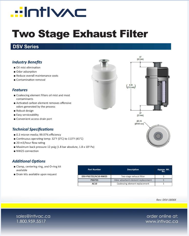 two stage exhaust filter